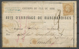 1870 Avis de gare TAXE 2 + 10c lauré obl GC 4659, C 24 Léognan, très rare X4769