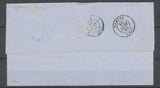 1867 lettre paire 5c vert + 40c orange Aigles obl losange bleu càd REUNION X4814