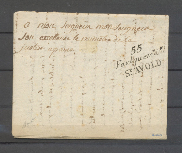 1824 Lettre Marque 55/Faulquemont/ST AVOLD, de Brulange, Superbe X4873