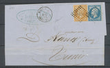 1862 Lettre MARSEILLE/BOITE MOBILE, càd + PC 3734 s/n°13 et 14, Salles 501 X4883