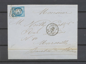 1874 Lettre AJACCIO/BAT.A VAP. Càd superbe + GC 2240/n°60, Superbe X4885