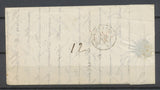 1858 Lettre Libourne C 15, payée numéraire, taxe 15 rouge+PP+LONDON/PAID X4904