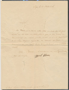 1836 Alger Lettre signée Mal Cluzel, entailles de purification, Superbe X4921
