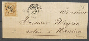 1864 Lettre Izernore AIN GC 1857 sur n°21 + CAD T22 TB Superbe X5049