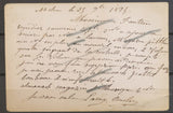 1894 CP Mehun, SAIN.V., Conv.-station + 4201 càd de passe obl N°55 Superbe X5057