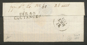 1831 Lettre Marque DEB 48/COUTANCES 38x9 Superbe X5066