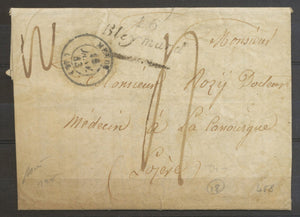 1843 Lettre Marque LOZERE, 46/Bleymard, 34 mm + C 15 Mende, TB X5068