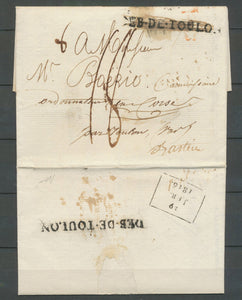 1816 Lettre DEB DE TOULON + 29/JER/1816 Arrivée Bastia Superbe X5088