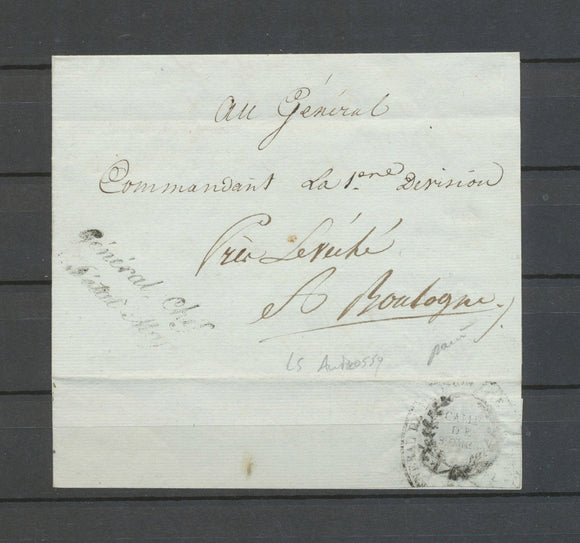 An 12 Lettre Général Chef/d'Etat Major cursives rares Camp de St OMER TB X5094