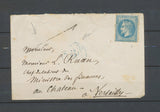 1871 Env. N°29 obl C 15 bleu pour le château de versailles Rareté TB X5108