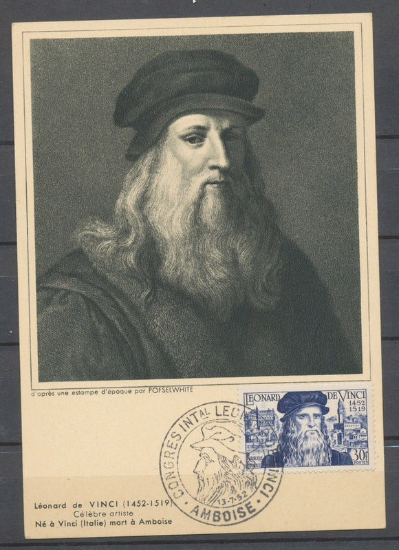 CP Congrès d'Ambroise, càd illustré sur CM L. de Vinci, Superbe X5151