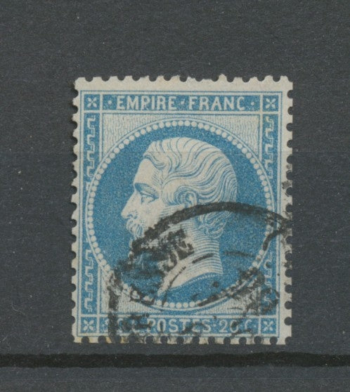 Classique Napoléon N°22 20c bleu oblitéré par le petit cachet à date X91