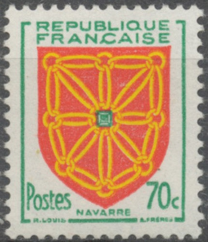 Armoiries de provinces (VII) Navarre. 70c. Vert, rouge, et jaune. Neuf luxe ** Y1000