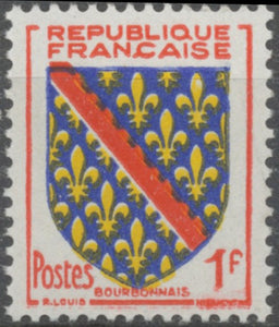 Armoiries de provinces (VII) Bourbonnais. 1f. Rouge, outremer et jaune. Neuf luxe ** Y1002