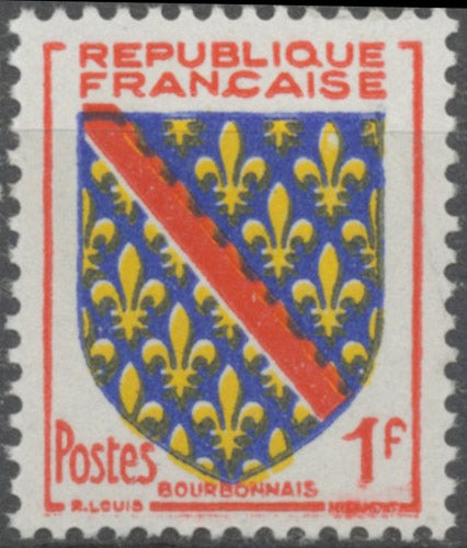 Armoiries de provinces (VII) Bourbonnais. 1f. Rouge, outremer et jaune. Neuf luxe ** Y1002
