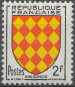 Armoiries de provinces (VII) Angoûmois. 2f. Noir, rouge et jaune. Neuf luxe ** Y1003