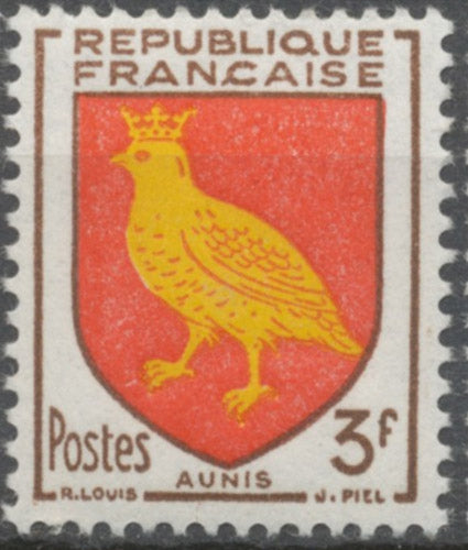 Armoiries de provinces (VII) Aunis. 3f. Brun, rouge et jaune. Neuf luxe ** Y1004