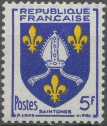 Armoiries de provinces (VII) Saintonge. 5f. Outremer et jaune. Neuf luxe ** Y1005