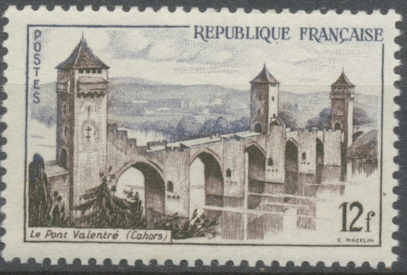 Série touristique. Pont Valentré, à Cahors. 12f. Sépia et gris-bleu. Neuf luxe ** Y1039