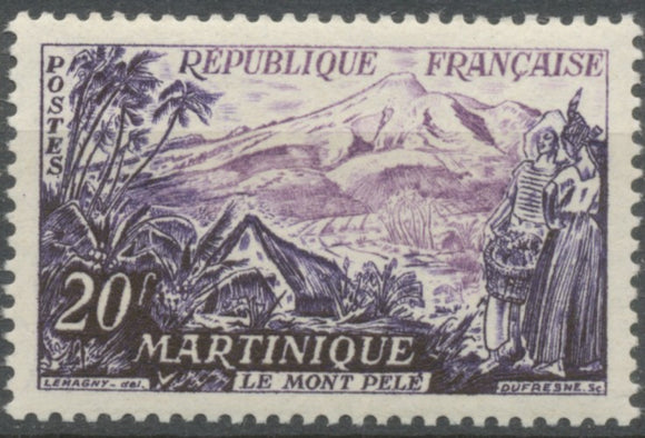 Série touristique. Le Mont Pelé, Martinique. 20f. Violet et lilas. Neuf luxe ** Y1041