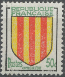 Armoiries de provinces (VIII) Comté de Foix. 50c. Noir, vert, jaune et rouge. Neuf luxe ** Y1044