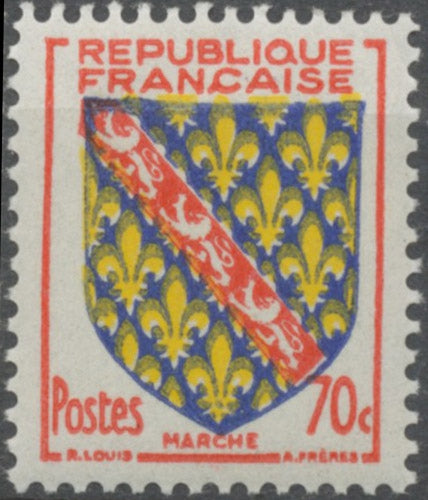 Armoiries de provinces (VIII) Marche. 70c. Rouge, bleu et jaune. Neuf luxe ** Y1045