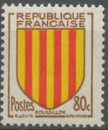 Armoiries de provinces (VIII) Roussillon. 80c. Bistre, jaune et rouge. Neuf luxe ** Y1046
