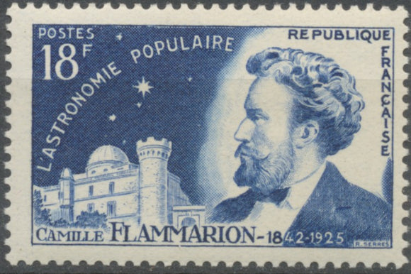 Inventeurs et chercheurs célèbres. Camille Flammarion et observatoire de Juvisy 18f. Outremer. Neuf luxe ** Y1057