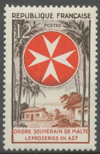 Ordre de Malte. Léproserie en A.E.F. 12f. Sépia, rouge et brun-rouge. Neuf luxe ** Y1062