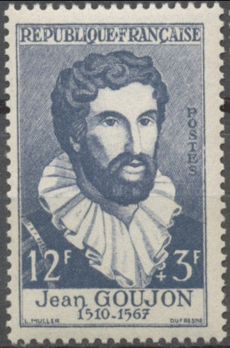 Célébrités du XVe au XXe siècles. Jean Goujon, sculpteur 12f. + 3f. Gris-violet. Neuf luxe ** Y1067
