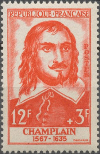 Célébrités du XVe au XXe siècles. Samuel de Champlain, explorateur 12f. + 3f. Vermillon. Neuf luxe ** Y1068