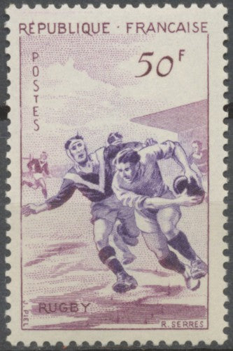 Série sportive. Rugby 50f. Lilas et violet. Neuf luxe ** Y1074