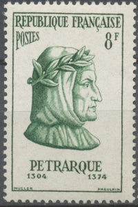 Personnages étrangers ayant participé à la vie française. Pétrarque, poète italien 8f. Vert. Neuf luxe ** Y1082