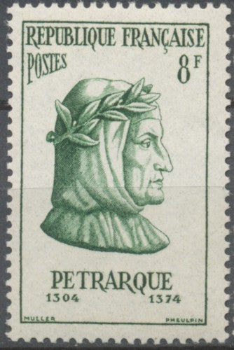 Personnages étrangers ayant participé à la vie française. Pétrarque, poète italien 8f. Vert. Neuf luxe ** Y1082