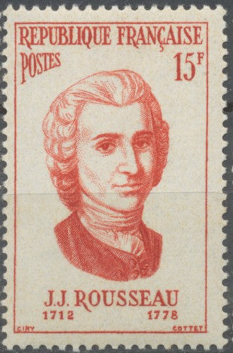 Personnages étrangers ayant participé à la vie française J-J Rousseau, littérateur suisse 15f. Neuf luxe ** Y1084