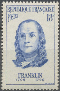 Personnages étrangers ayant participé à la vie française. Benjamin Franklin 18f. Outremer. Neuf luxe ** Y1085