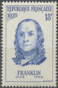 Personnages étrangers ayant participé à la vie française. Benjamin Franklin 18f. Outremer. Neuf luxe ** Y1085