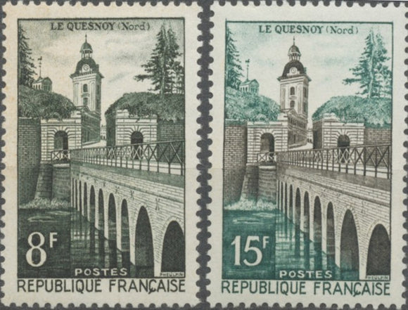 Série Le Quesnoy. Remparts, lac Vauban et porte fortifiée de Fauroeulx. N°1105 à 1106 Y1106S