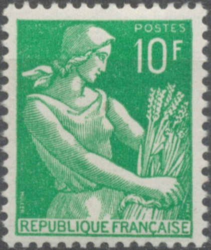 Type Moissonneuse. 10f. Vert. Neuf luxe ** Y1115A
