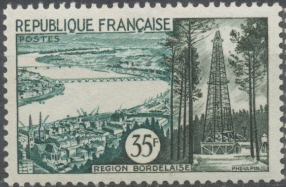Série touristique. Types de 1955. 35f. Vert-noir et vert-bleu (1036). Neuf luxe ** Y1118