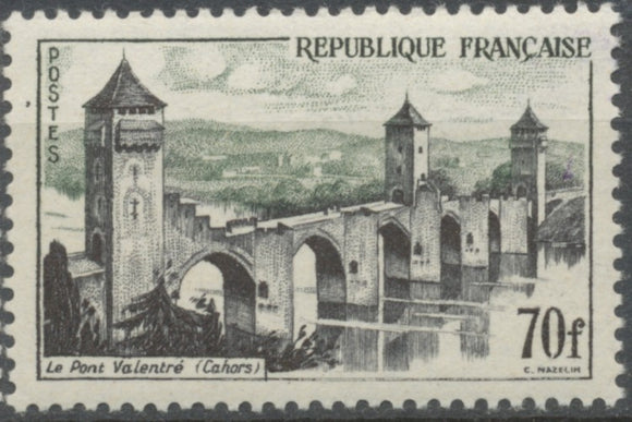 Série touristique. Types de 1955. 70f. Noir et vert (1039). Neuf luxe ** Y1119