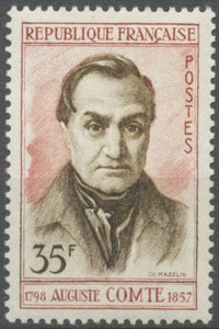 Centenaire de la mort d'Auguste Comte. 35 f. brun-rouge et sépia Y1121