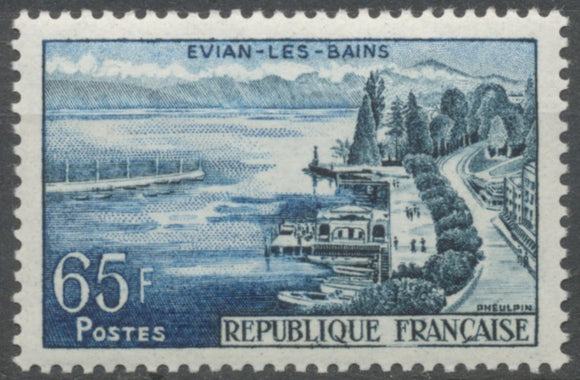 Série touristique. Evian-les-Bains 65f. Bleu-noir et bleu. Neuf luxe ** Y1131