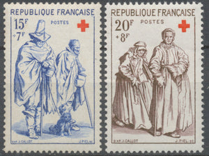 Série Au profit de la Croix-Rouge.  Gravures de Jacques Callot (1592-1635)  2 valeurs. Neuf luxe ** Y1141S