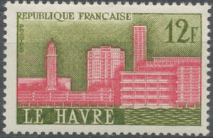 Villes reconstruites. Le Havre 12f. Olive et rose-rouge. Neuf luxe ** Y1152