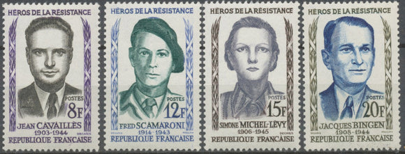 Série Héros de la Résistance (II) 4 valeurs.Neuf ** Luxe gomme d'origine. Neuf luxe ** Y1160S