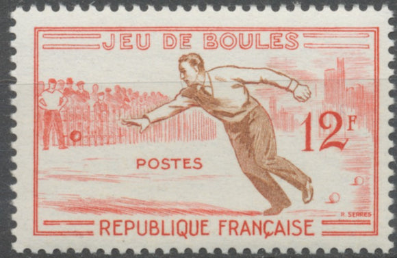 Jeux traditionnels. Boules 12f. Rouge et brun-orange. Neuf luxe ** Y1161