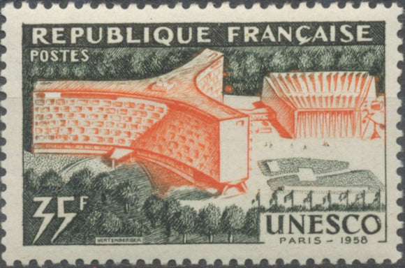 Inauguration du palais de l'U.N.E.S.C.O., à Paris. 35f. Orange et vert-noir. Neuf luxe ** Y1178