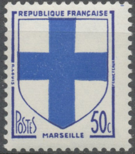 Armoiries de villes (III) Marseille. 50c. Bleu et outremer. Neuf luxe ** Y1180