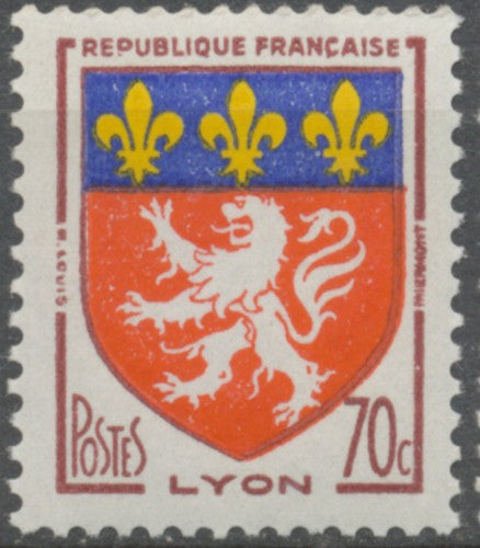 Armoiries de villes (III) Lyon. 70c. Brun-rouge, rouge, bleu et jaune. Neuf luxe ** Y1181